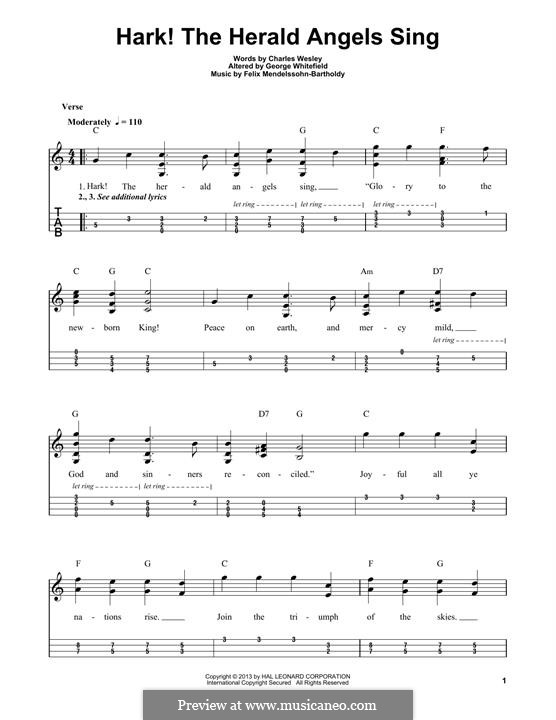One instrument version: Mandolin by Felix Mendelssohn-Bartholdy