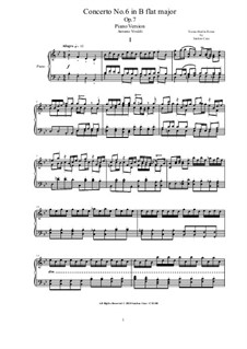 10 Concertos for Violin, Strings and Cembalo, Op.7: Concerto No.6, for piano, RV 374 by Antonio Vivaldi