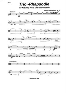 Trio-Rhapsodie für Klavier, Viola & Violoncello, Op.26: Bratschenstimme by Johann Teibenbacher