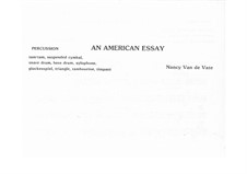 An American Essay: Schlagzeugstimme by Nancy Van de Vate