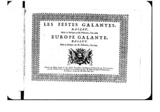 L'Europe galante: Basso Continuo Stimme by André Campra