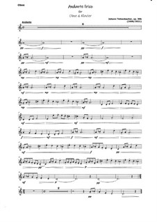 Andante lirico für Oboe und Klavier, Op.30b: Oboenstimme by Johann Teibenbacher