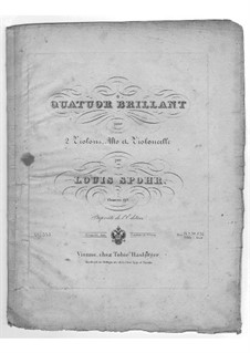 Streichquartett Nr.30 'Brillante' in A-Dur, Op.93: Streichquartett Nr.30 'Brillante' in A-Dur by Louis Spohr