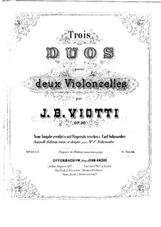 Drei Duos, Op.30: Für zwei Cellos – Cellostimme II by Giovanni Battista Viotti