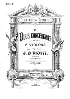 Drei Konzertduos für zwei Violinen, Op.28: Violinstimme II by Giovanni Battista Viotti
