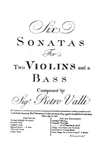 Sechs Triosonaten: Violinstimme I by Pietro Valli