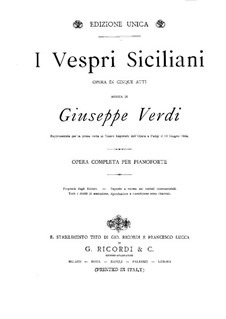 Die sizilianische Vesper: Für Klavier by Giuseppe Verdi