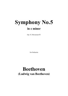 Teil IV: Vollpartitur, Stimmen by Ludwig van Beethoven
