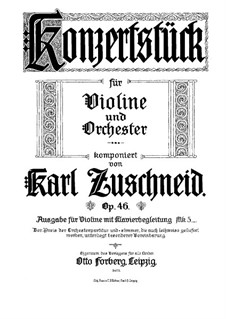 Konzertstück, Op.46: Für Violine und Klavier by Karl Zuschneid