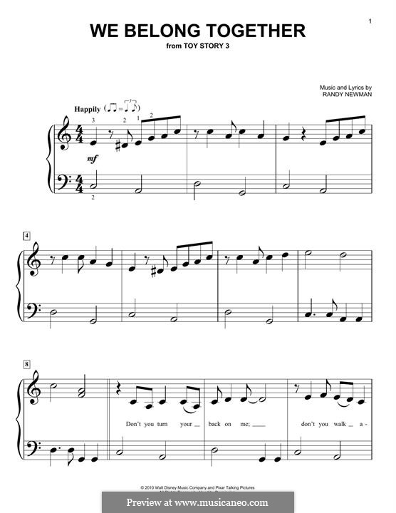 We Belong Together (from Toy Story 3): Für Klavier by Randy Newman