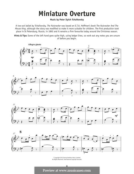 No.1 Miniature Overture : Für Klavier by Pjotr Tschaikowski