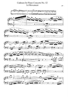 Konzert für Klavier und Orchester Nr.12 in A-Dur, K.414: Kadenzen by Wolfgang Amadeus Mozart