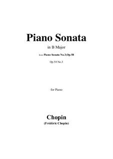 Sonate für Klavier Nr.3 in h-Moll, Op.58: Für einen Interpreten by Frédéric Chopin