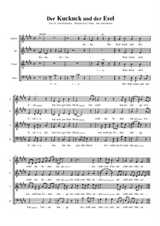 Der Kuckuck und der Esel: SATB by Carl Friedrich Zelter