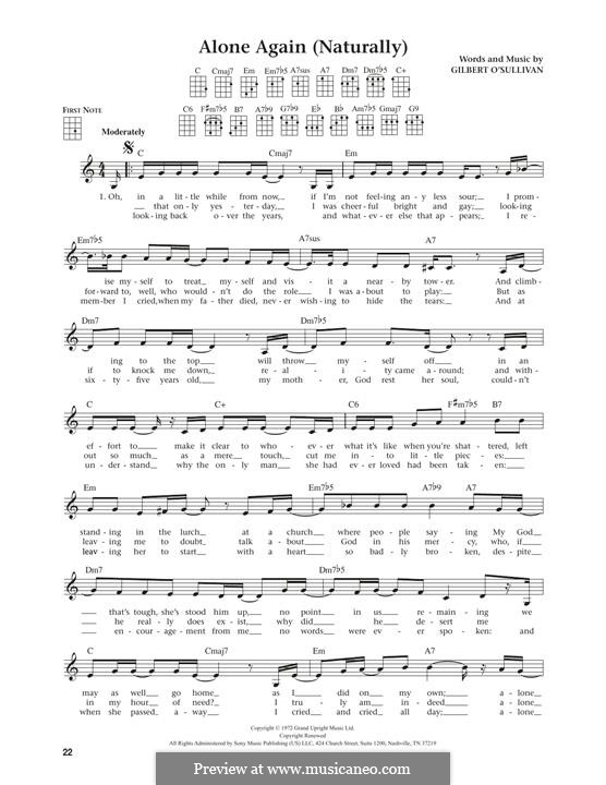 Alone Again (Naturally): Für Ukulele by Gilbert O'Sullivan