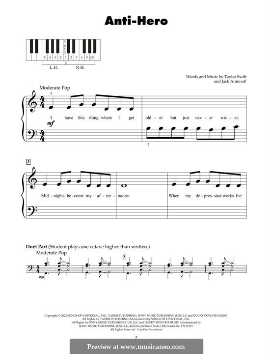 Anti-Hero (Taylor Swift): Für Klavier by Jack Antonoff