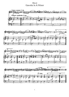 Konzert für Flöte und Orchester in a-Moll: Gavotte. Bearbeitung für Flöte und Klavier – Partitur, Solo Stimme by Michel Blavet