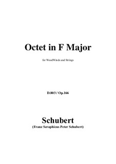 Oktett in F-dur für Streicher und Bläser, D.803 Op.166: Vollpartitur, Stimmen by Franz Schubert