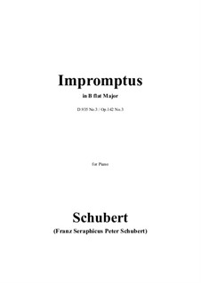 Vier Impromptus für Klavier, D.935 Op.142: Impromptu No.3 by Franz Schubert