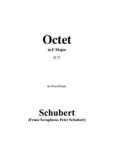 Oktett für Bläser in F-Dur, D.72: Vollpartitur, Stimmen by Franz Schubert