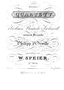 Streichquartett Nr.2 in f-Moll, Op.9: Stimmen by Wilhelm Speyer