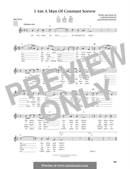 I am a Man of Constant Sorrow (The Soggy Bottom Boys): Für Ukulele by Carter Stanley