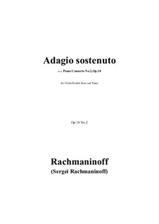 Klavierkonzert Nr.2 in c-Moll, Op.18: Movement II, for violin, double bass and piano by Sergei Rachmaninoff