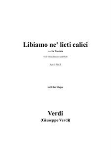 Libiamo ne'lieti calici (Brindisi): For 2 Oboes, Tuba and Horn by Giuseppe Verdi