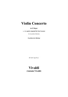 Violinkonzert Nr.1 in E-Dur 'Frühling', RV 269: For accordion orchestra by Antonio Vivaldi