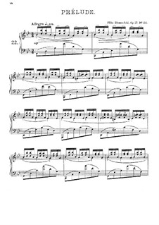 Vierundzwanzig Preluden, Op.17: Präludien Nr.22-24 by Felix Blumenfeld