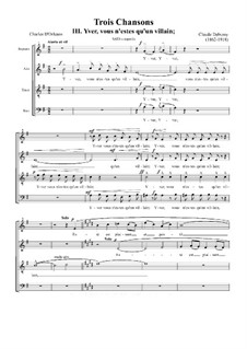 Drei Lieder, L.92: Nr.3 Yver, vous n'estes qu'un villain by Claude Debussy
