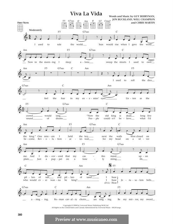Instrumental version: Für Ukulele by Chris Martin, Guy Berryman, Jonny Buckland, Will Champion
