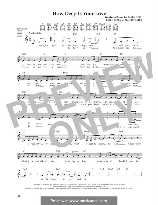 How Deep Is Your Love (The Bee Gees): Für Ukulele by Barry Gibb, Maurice Gibb, Robin Gibb
