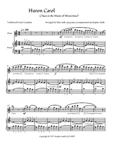 The Huron Carol: For flute and easy piano by folklore