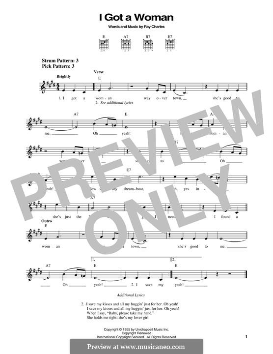 I Got a Woman (Ray Charles): Für Gitarre by Renald J. Richard