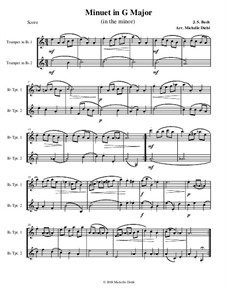 Nr.4 Menuett in G-Dur, BWV Anh.114: For two trumpets by Johann Sebastian Bach