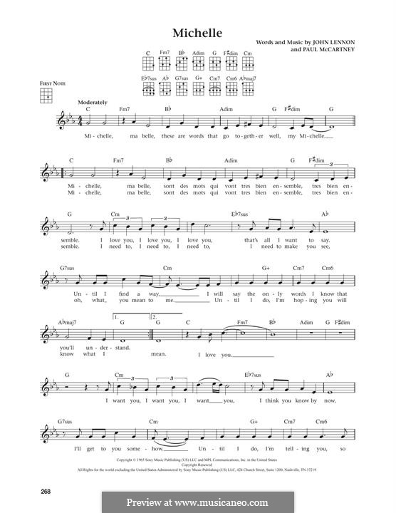 Michelle (The Beatles), for One Instrument: Für Ukulele by John Lennon, Paul McCartney