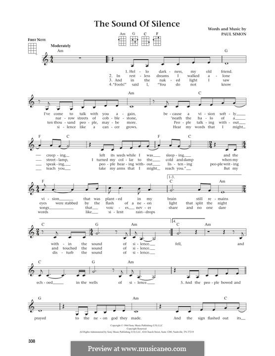 The Sound of Silence (Simon & Garfunkel): Für Ukulele by Paul Simon