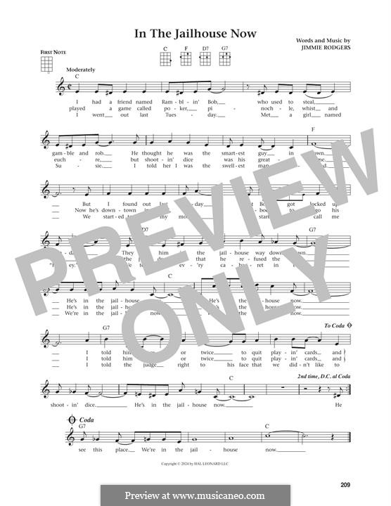 In the Jailhouse Now: Für Ukulele by Jimmie Rodgers