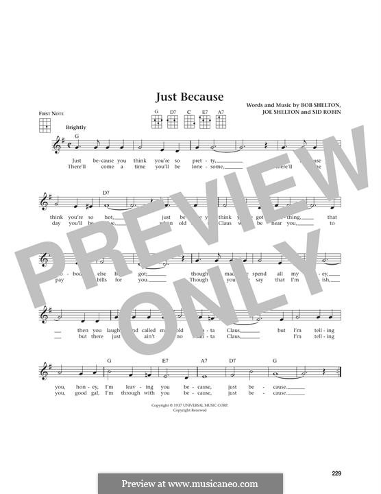 Just Because: Für Ukulele by Bob Shelton, Joe Shelton, Sid Robin