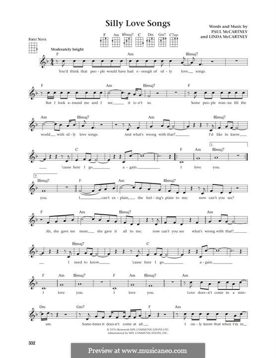 Silly Love Songs (Wings): Für Ukulele by Linda McCartney, Paul McCartney
