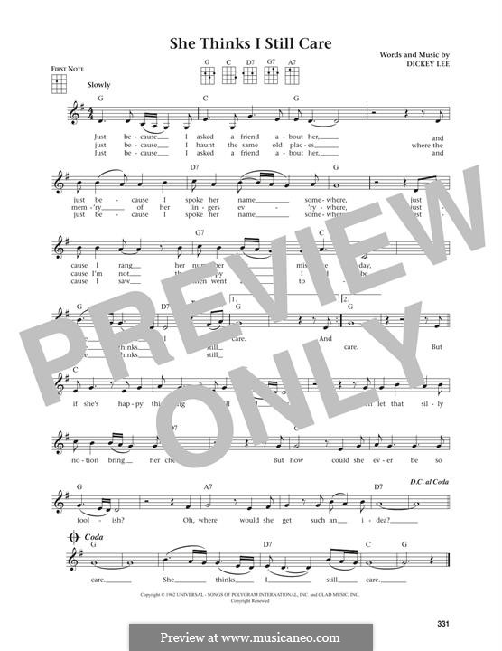 She Thinks I Still Care (George Jones): Für Ukulele by Dickey Lee