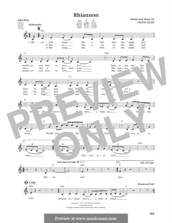 Rhiannon (Fleetwood Mac): Für Ukulele by Stevie Nicks