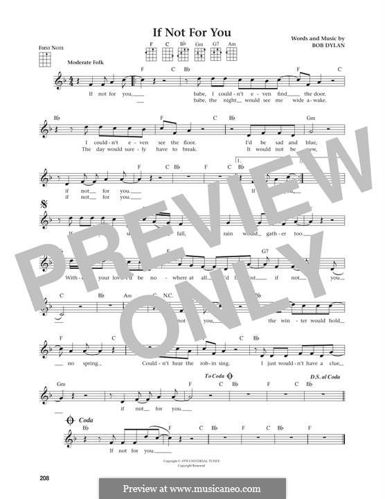 If Not for You: Für Ukulele by Bob Dylan