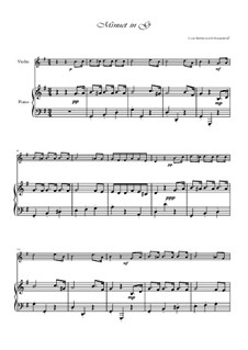 Menuett in G-Dur: For violin and piano – score by Ludwig van Beethoven