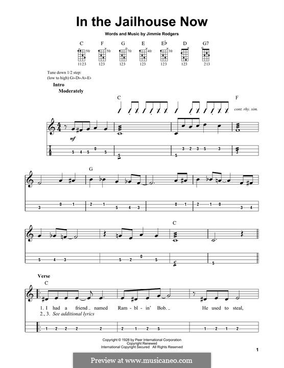 In the Jailhouse Now: For mandolin by Jimmie Rodgers