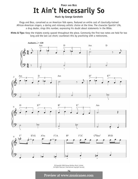 It ain't Necessarily So: Für Klavier by George Gershwin