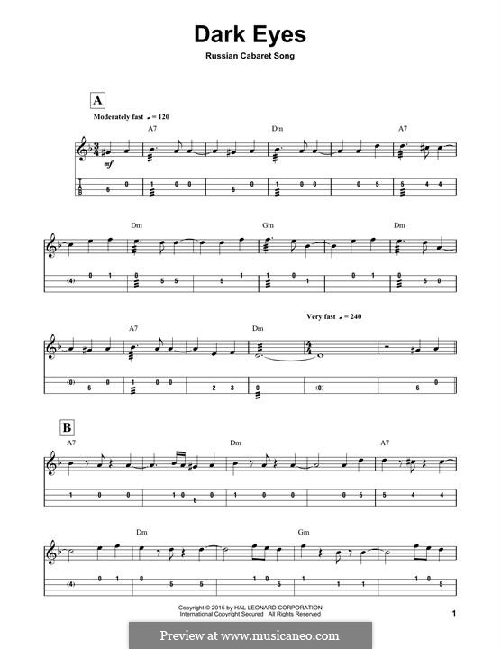 Schwarze Augen: For mandolin by folklore
