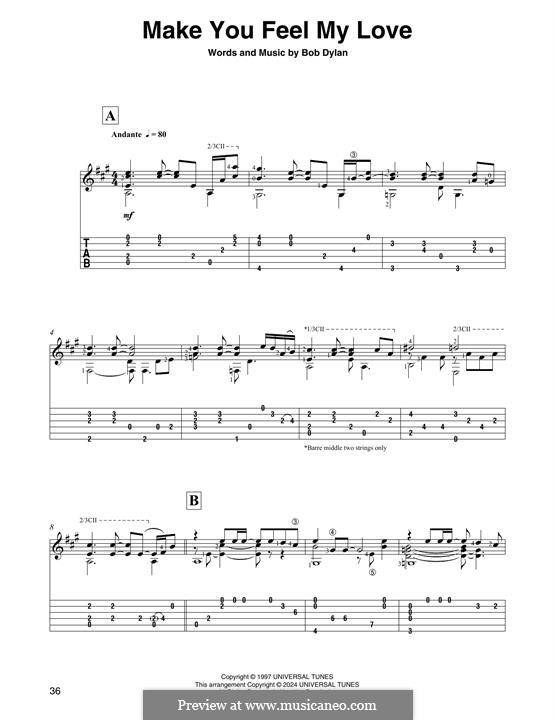 Make You Feel My Love: Für Gitarre by Bob Dylan