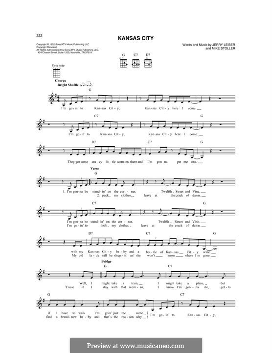 Kansas City: For mandolin by Jerry Leiber, Mike Stoller
